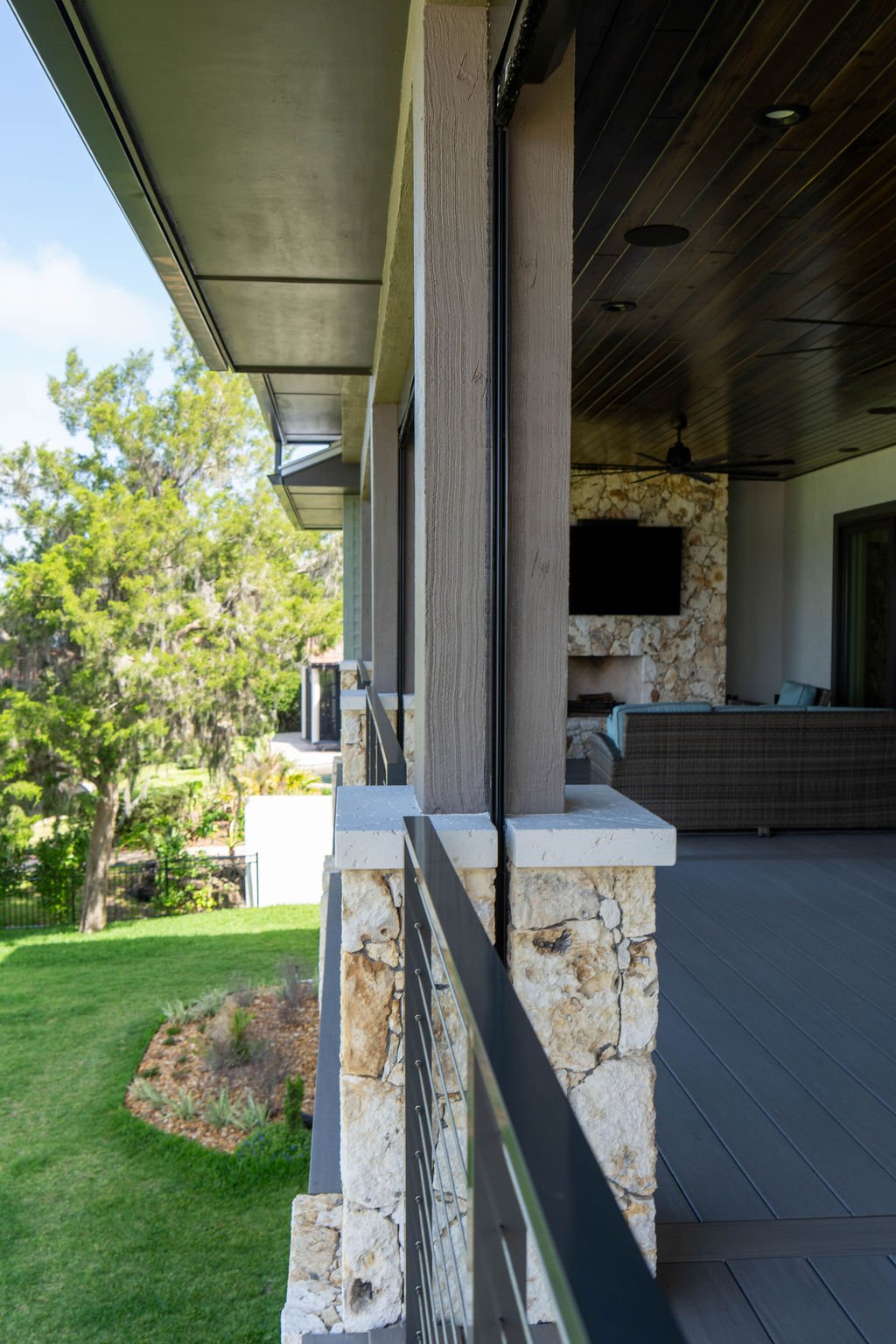 Elevated coastal residence — interior, built by Great Oaks General Contractors